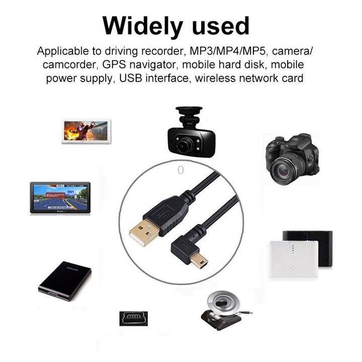 15m Elbow Mini 5 Pin to USB 2.0 Camera Extension Data Cable