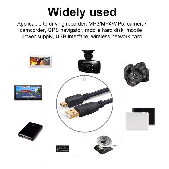 5m Mini 5 Pin to USB 2.0 Camera Extension Data Cable