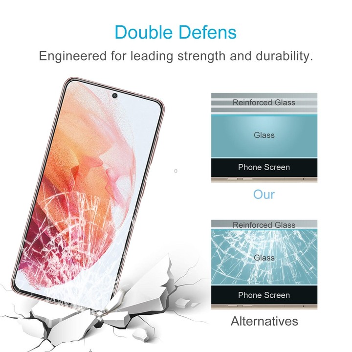 For Samsung Galaxy S21 5G 50pcs 0.26mm 9H 2.5D Tempered Glass Film, Fingerprint Unlocking Is Not Supported