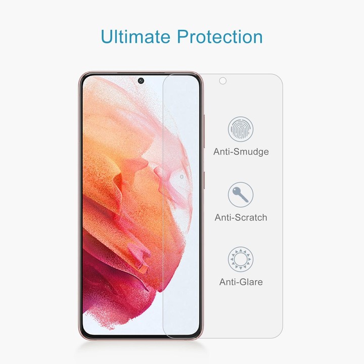For Samsung Galaxy S21 5G 50pcs 0.26mm 9H 2.5D Tempered Glass Film, Fingerprint Unlocking Is Not Supported