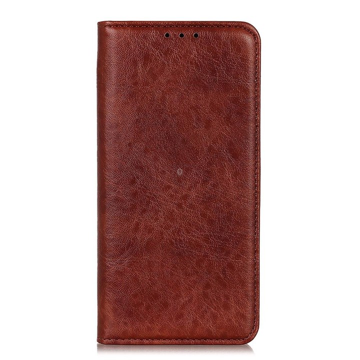 For Samsung Galaxy M53 5G Magnetic Crazy Horse Texture Horizontal Flip Leather Phone Case(Brown)