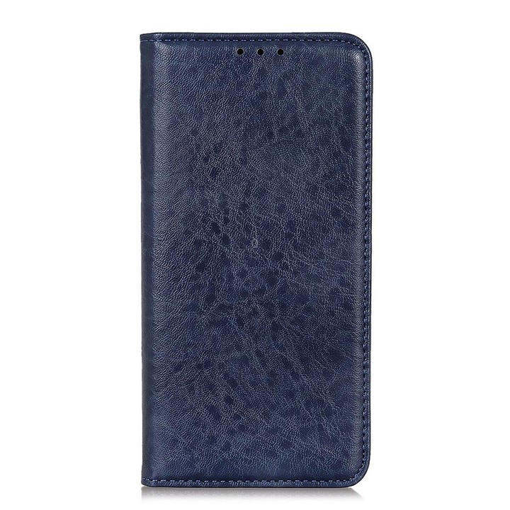 For Samsung Galaxy M53 5G Magnetic Crazy Horse Texture Horizontal Flip Leather Phone Case(Blue)