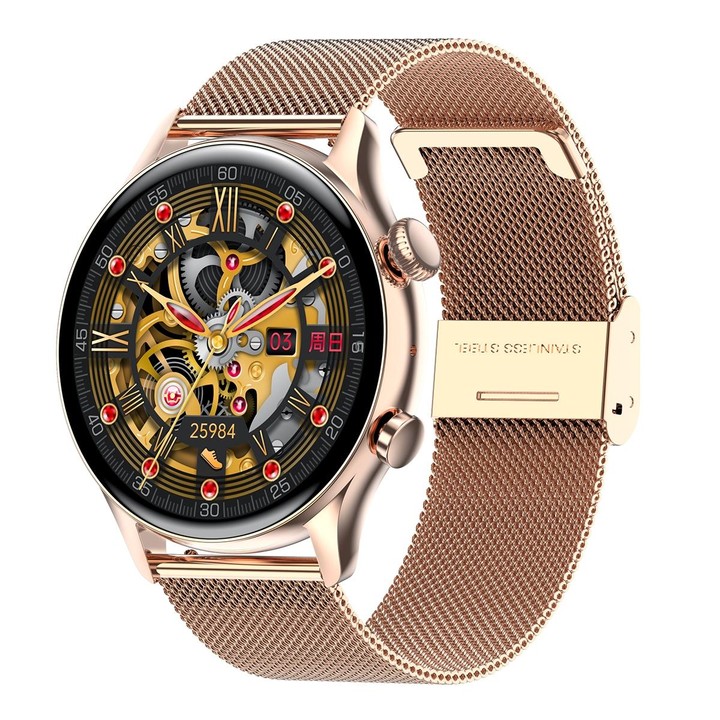 HK8Pro 1.36 inch AMOLED Screen Steel Strap Smart Watch, Support NFC Function / Blood Oxygen Monitoring(Gold)