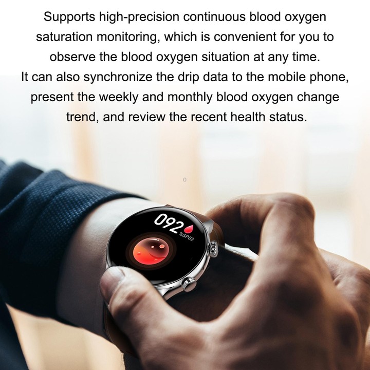 HK8Pro 1.36 inch AMOLED Screen Leather Strap Smart Watch, Support NFC Function / Blood Oxygen Monitoring(Silver)