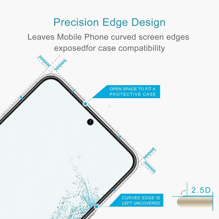 For Samsung Galaxy S22 5G 50pcs 0.18mm 9H 2.5D Tempered Glass Fingerprint Unlock Film