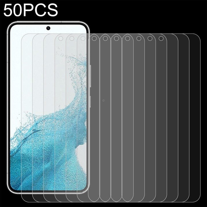For Samsung Galaxy S22 5G 50pcs 0.18mm 9H 2.5D Tempered Glass Fingerprint Unlock Film