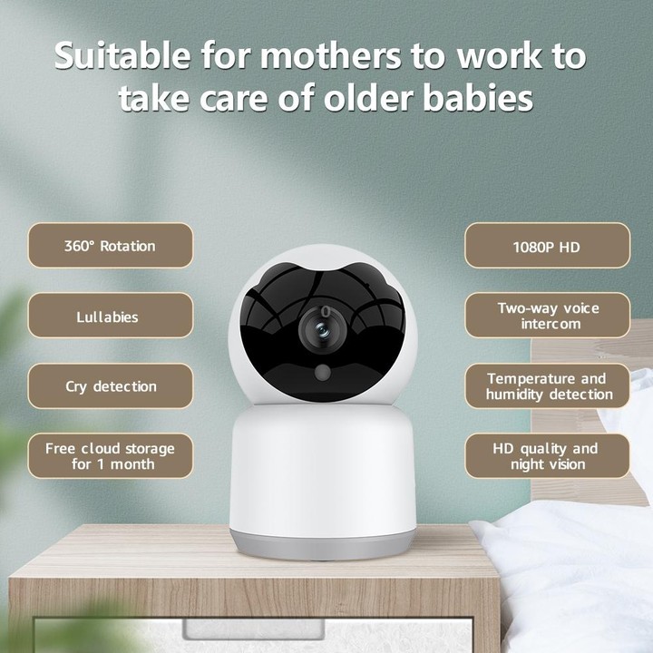 YT51 1920x1080 Home Baby Wireless Camera, Support Infrared Night Vision / Baby Crying Detection, with Temperature and Humidity S