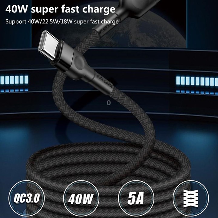 USB-C / Type-C 5A Beauty Tattoo USB Charging Cable,Cable Length: 1m(Green)