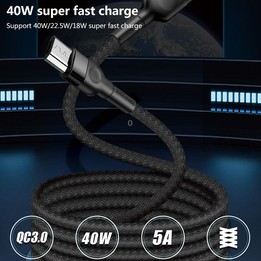 Micro USB 5A Beauty Tattoo USB Charging Cable,Cable Length: 1m(Black)