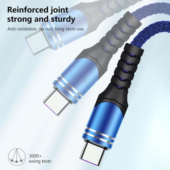 USB-C / Type-C 6A Woven Style USB Charging Cable, Cable Length: 1m(Red)