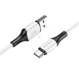 Borofone BX79 Type-C / USB-C Silicone Sync Data Charging Cable, Length: 1m(White)