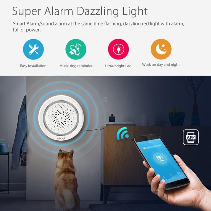 NEO NAS-AB02WT WiFi USB Siren Alarm with Temperature & Humidity Sensor