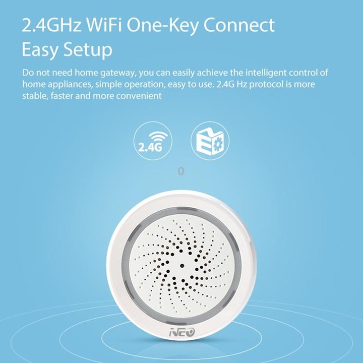 NEO NAS-AB02WT WiFi USB Siren Alarm with Temperature & Humidity Sensor