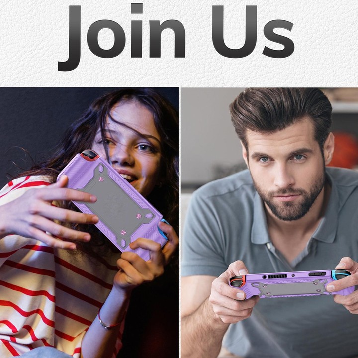 Game Handle Gamepad TPU+PC Protective Case for Switch OLED(Lilac)