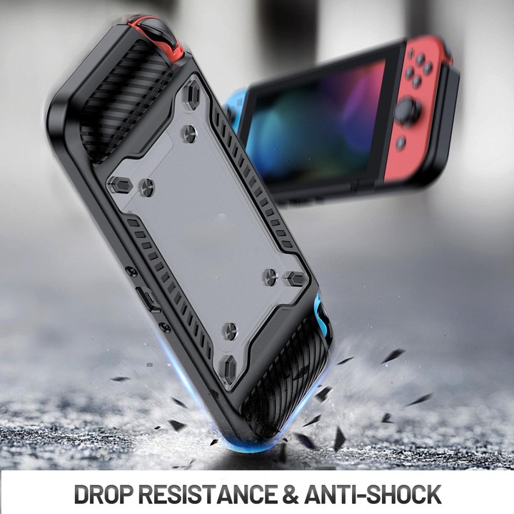 Game Handle Gamepad TPU+PC Protective Case for Switch OLED(Black)