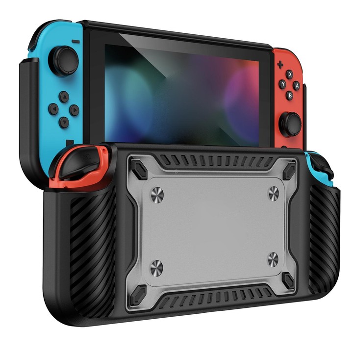 Game Handle Gamepad TPU+PC Protective Case for Switch OLED(Black)