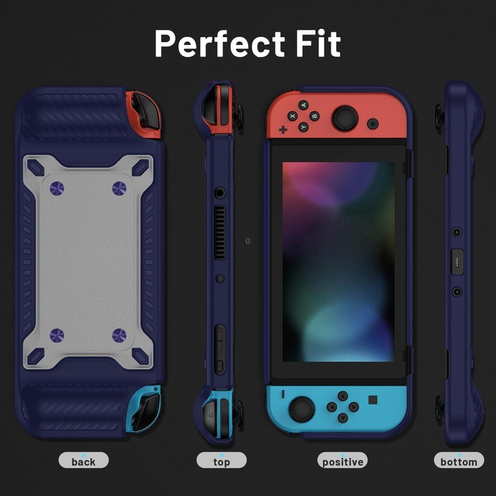Game Handle Gamepad TPU+PC Protective Case for Switch OLED(Blue)