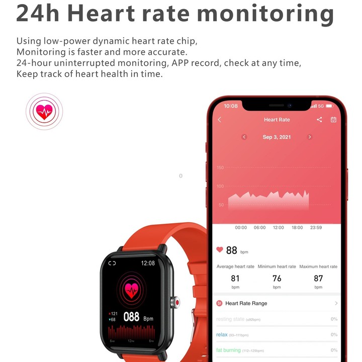Q9 Pro 1.7 inch TFT HD Screen Smart Watch, Support Body Temperature Monitoring/Heart Rate Monitoring(Orange)