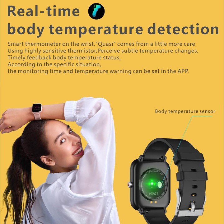 Q9 Pro 1.7 inch TFT HD Screen Smart Watch, Support Body Temperature Monitoring/Heart Rate Monitoring(Blue)