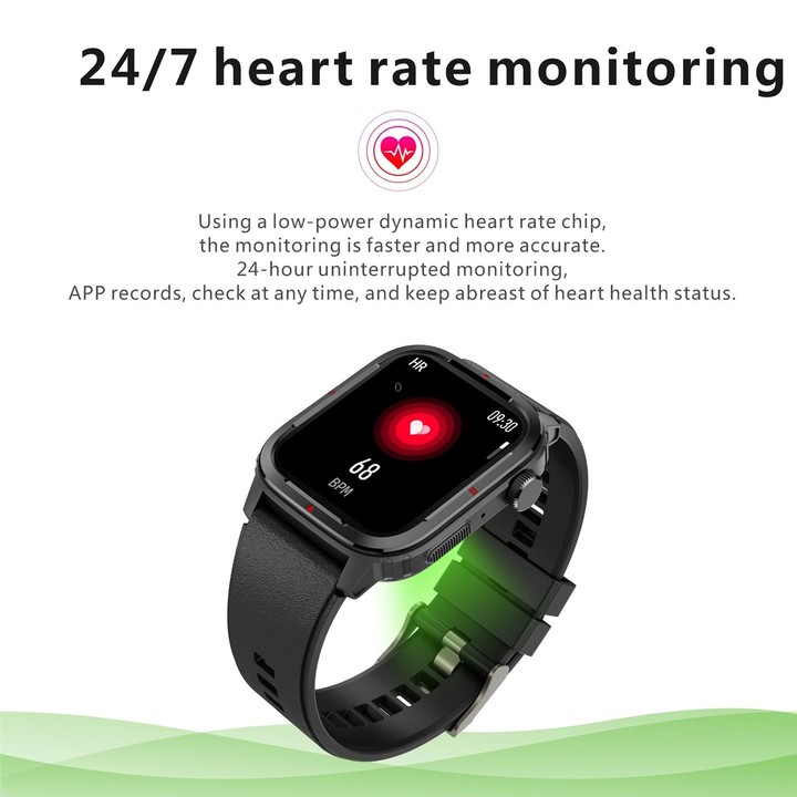 Q25 1.7 inch TFT HD Screen Smart Watch, Support Bluetooth Calling/Blood Pressure Monitoring(Green)