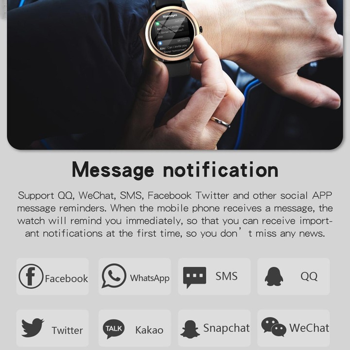 A60 1.32 inch IPS HD Screen Smart Watch, Support Bluetooth Calling/Blood Pressure Monitoring(Black)
