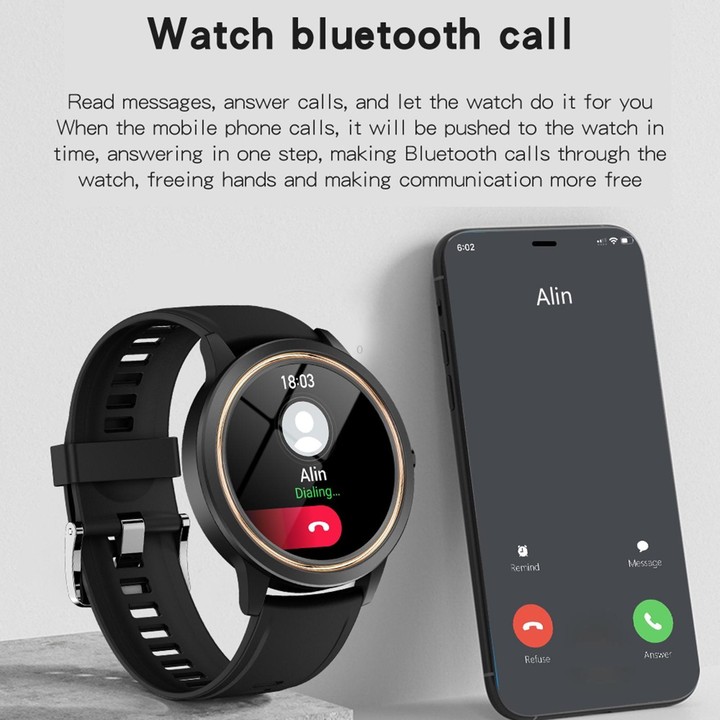 A60 1.32 inch IPS HD Screen Smart Watch, Support Bluetooth Calling/Blood Pressure Monitoring(Black)