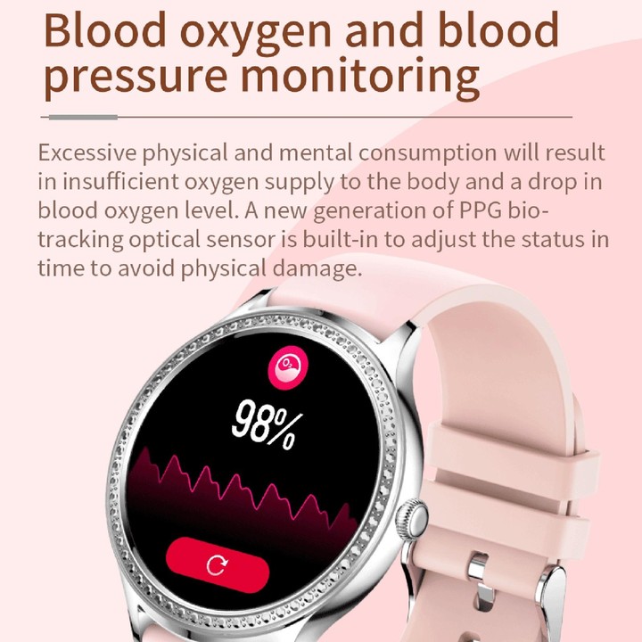 AK35 1.32 inch IPS Color Screen Smart Watch, Support Sleep Monitoring/Blood Oxygen Monitoring(Gold Steel Watch Band)