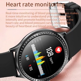 AK35 1.32 inch IPS Color Screen Smart Watch, Support Sleep Monitoring/Blood Oxygen Monitoring(Silver Pink Silicone Watch Band)