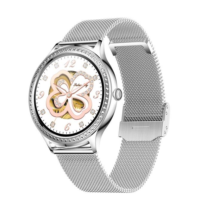 AK35 1.32 inch IPS Color Screen Smart Watch, Support Sleep Monitoring/Blood Oxygen Monitoring(Silver Steel Watch Band)