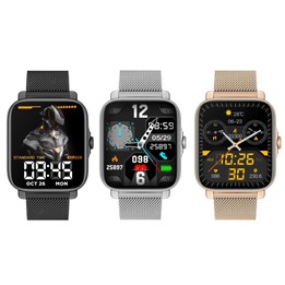 G30 1.69 inch TFT Screen Smart Watch, Steel Bnad IP67 Waterproof Support Bluetooth Call / Multiple Sports Modes(Black)