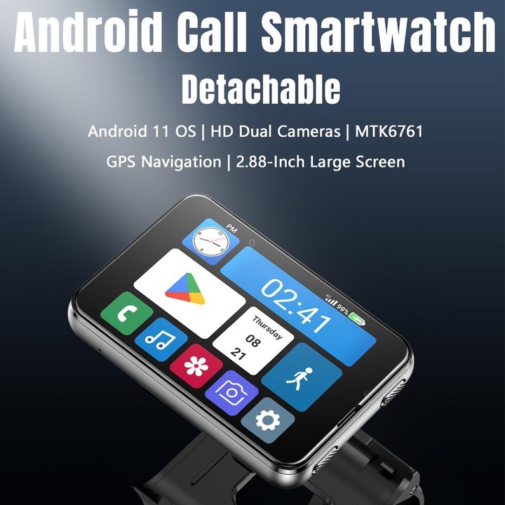 S999 2.88 inch TFT Screen 4G Smart Watch, Android 11 4GB+64GB(Black)