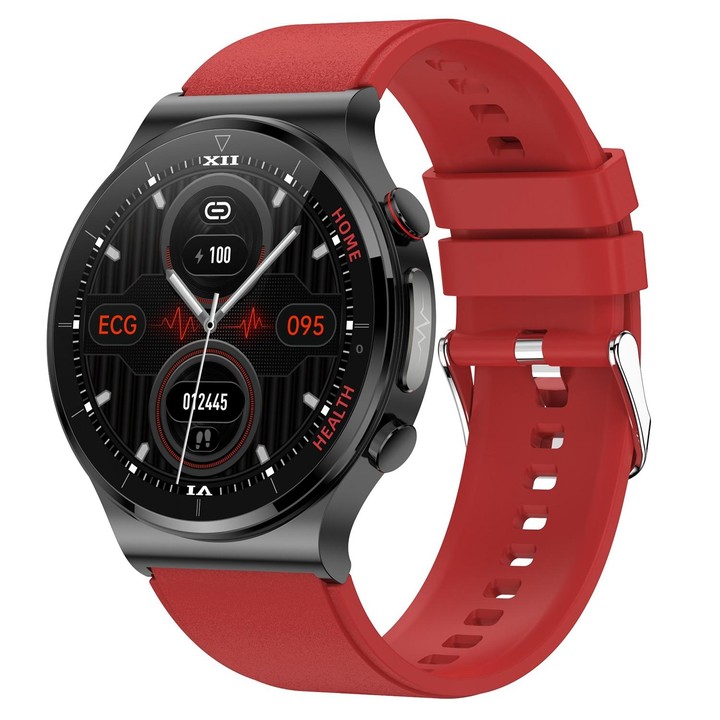 E300 1.32 Inch Screen TPU Watch Strap Smart Health Watch Supports Body Temperature Monitoring, ECG monitoring blood pressure(Red