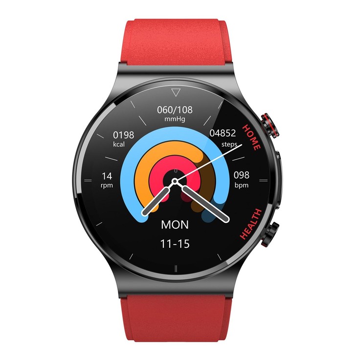 E300 1.32 Inch Screen TPU Watch Strap Smart Health Watch Supports Body Temperature Monitoring, ECG monitoring blood pressure(Red