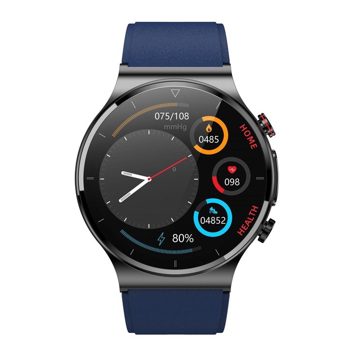 E300 1.32 Inch Screen TPU Watch Strap Smart Health Watch Supports Body Temperature Monitoring, ECG monitoring blood pressure(Blu