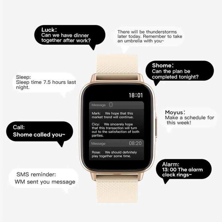 FW02 1.7 Inch Square Screen Silicone Strap Smart Health Watch Supports Heart Rate, Blood Oxygen Monitoring(Black)