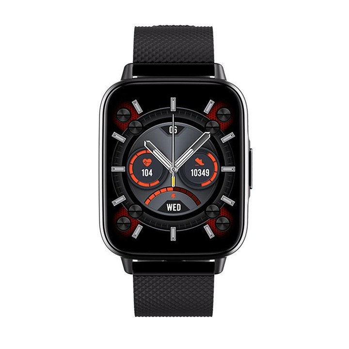 FW02 1.7 Inch Square Screen Silicone Strap Smart Health Watch Supports Heart Rate, Blood Oxygen Monitoring(Black)