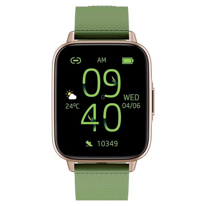 FW02 1.7 Inch Square Screen Silicone Strap Smart Health Watch Supports Heart Rate, Blood Oxygen Monitoring(Green)