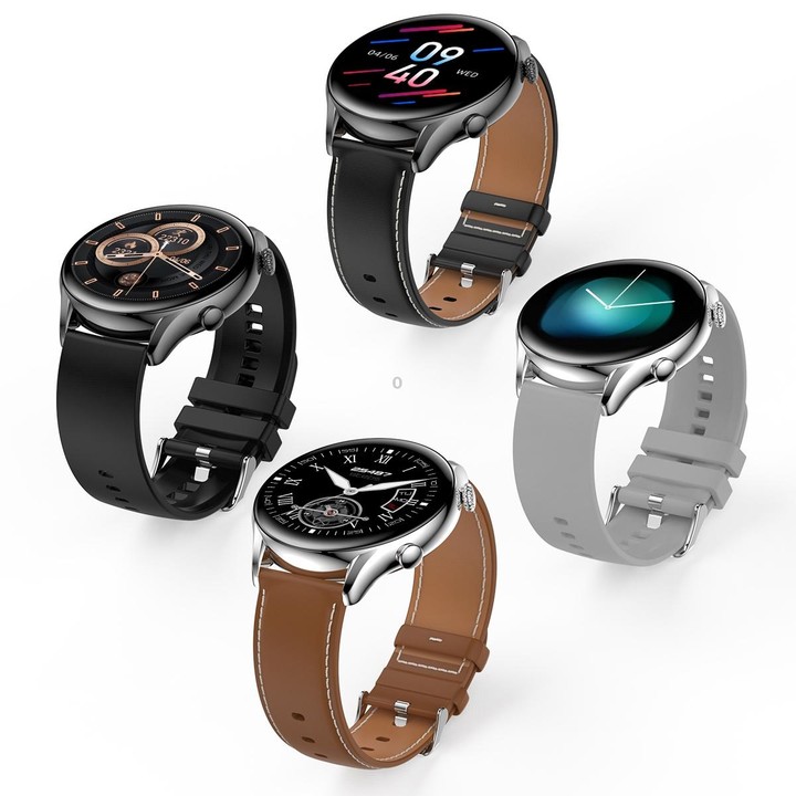 X5 1.32 Inch Round Screen Leather Strap Smart Health Watch Supports Body Temperature Monitoring, ECG Monitoring, Blood Pressure(