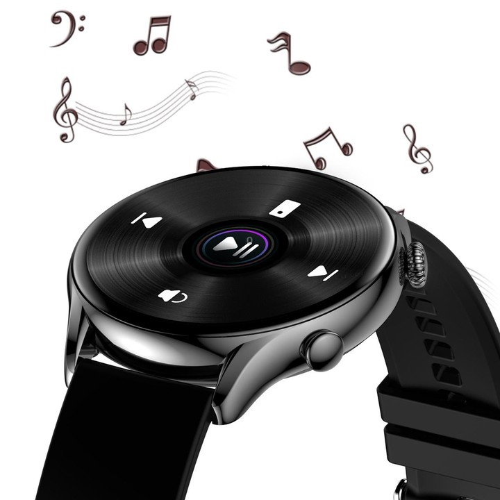 X5 1.32 Inch Round Screen Leather Strap Smart Health Watch Supports Body Temperature Monitoring, ECG Monitoring, Blood Pressure(
