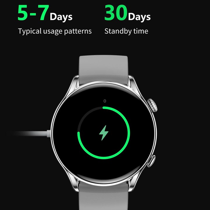X5 1.32 Inch Round Screen Leather Strap Smart Health Watch Supports Body Temperature Monitoring, ECG Monitoring, Blood Pressure(