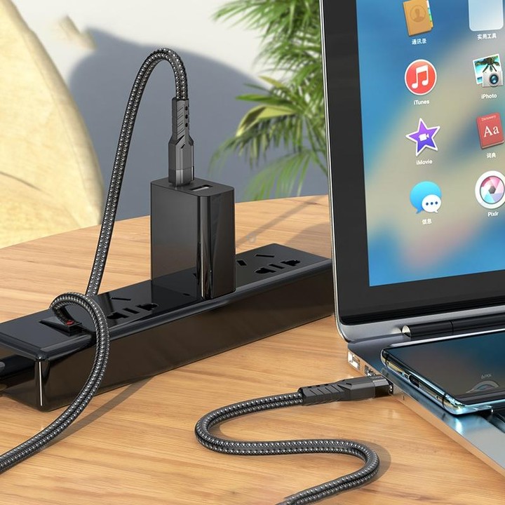 hoco U110 60W USB-C / Type-C to USB-C / Type-C Charging Data Cable，Length：1.2m(Black)