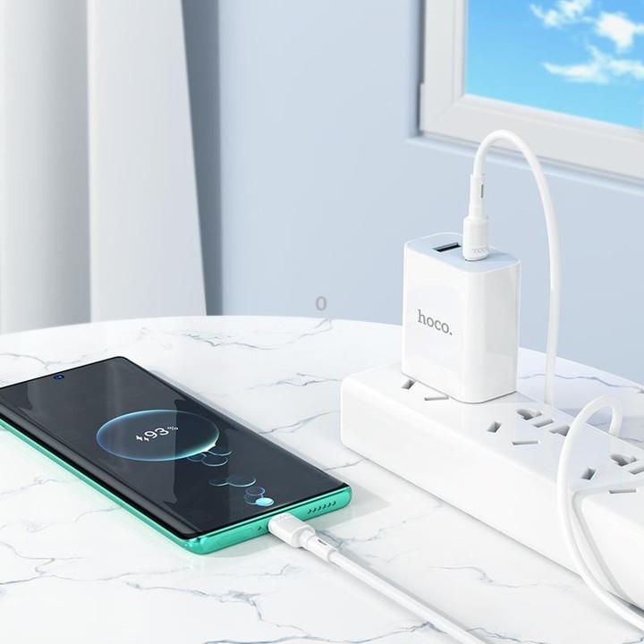hoco X83 60W USB-C / Type-C to USB-C / Type-C Victory Charging Data Cable，Length：1m(White)