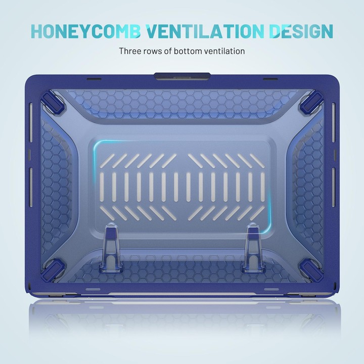 PC + TPU Honeycomb Laptop Protective Case For MacBook Pro 14.2 inch A2442 2021(Sapphire Blue)