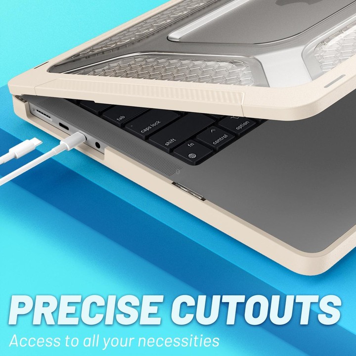 PC + TPU Honeycomb Laptop Protective Case For MacBook Pro 14.2 inch A2442 2021(Elegant Apricot)