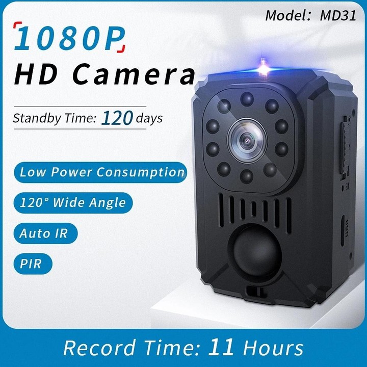 MD31 Mini 1080P HD Camcorder Night Vision PIR Motion Action Micro Camera(Black)