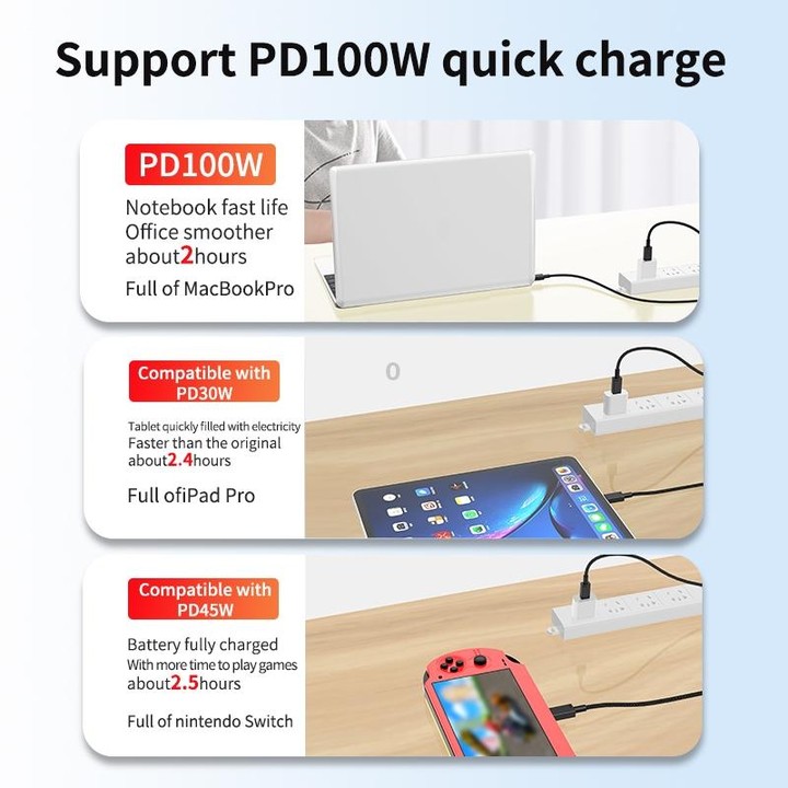 100W USB-C / Type-C to USB-C / Type-C Fast Charging Data Cable, Length:1m(Black)