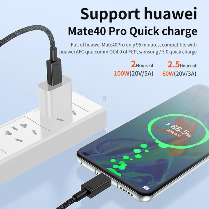 100W USB-C / Type-C to USB-C / Type-C Fast Charging Data Cable, Length:2m(White)