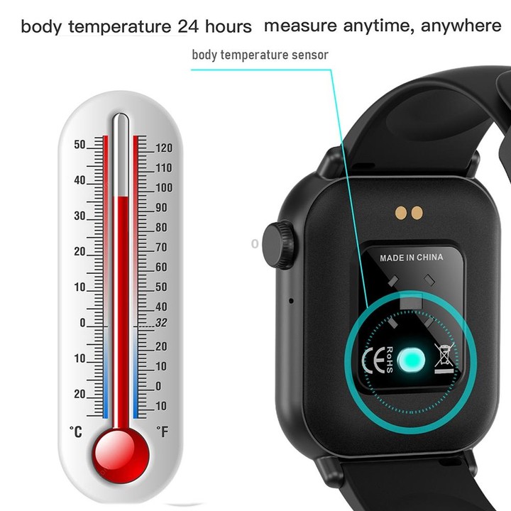 ZW27 1.81 inch TFT Screen Smart Watch Support Body Temperature / Heart Rate Monitoring(Blue)