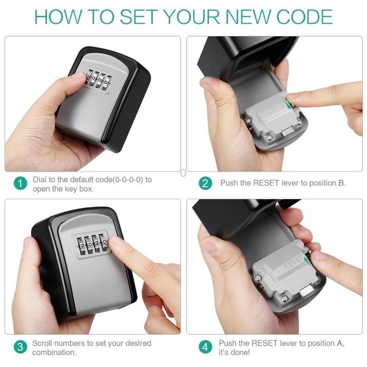 G9 4-digit Password Aluminum Alloy Key Storage Box(Grey)