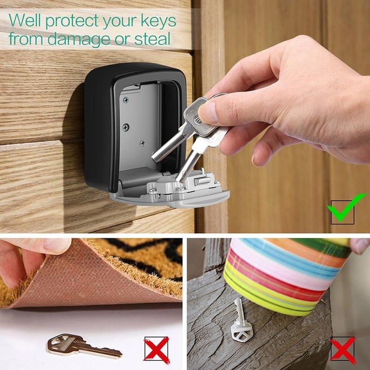G9 4-digit Password Aluminum Alloy Key Storage Box(Grey)
